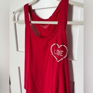 Victoria's Secret Red Heart Racerback Tank Top size medium